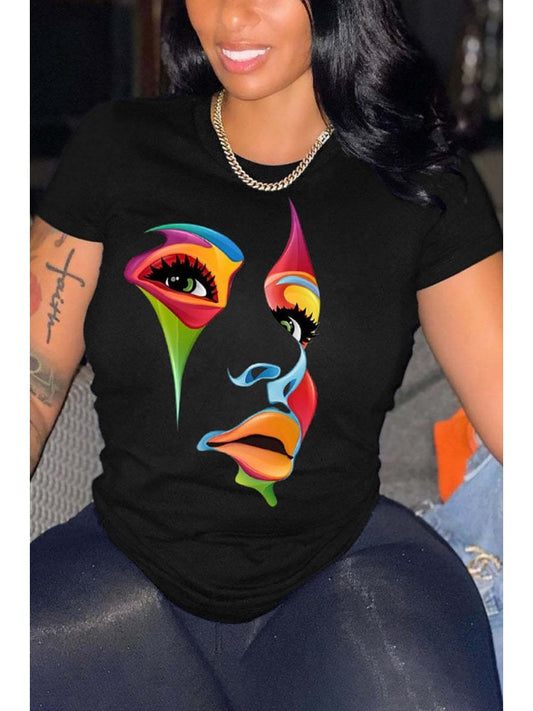 Colorful face t-shirt